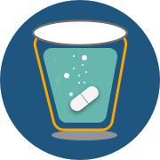 LUMAKRAS® (sotorasib) Being Dispersed in Water Icon